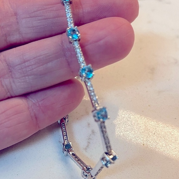 Zales topaz and white sapphire tennis Bracelet - Picture 3 of 6